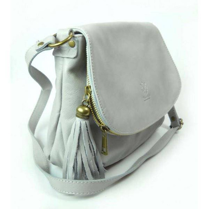 TOREBKA  SKÓRZANA LISTONOSZKA  a5  VERA PELLE  SZARA  VP1017G