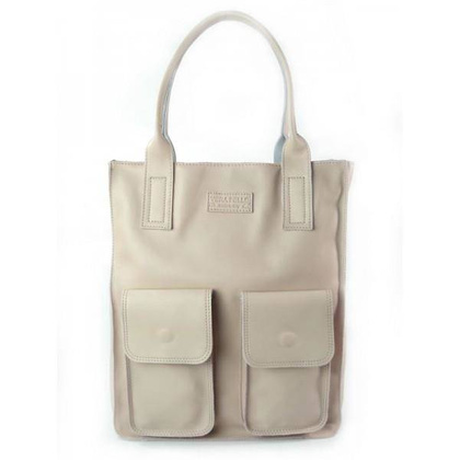 WOREK VERA PELLE KIESZENIE RÓŻ PUDROWY WŁOSKA SKÓRA POJEMNA XXL A4   BY44RR