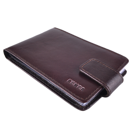 Etui na wizytówki skórzane KEMER W-2 Brązowe - min. zamówienie 20 / 50 / 100 szt.