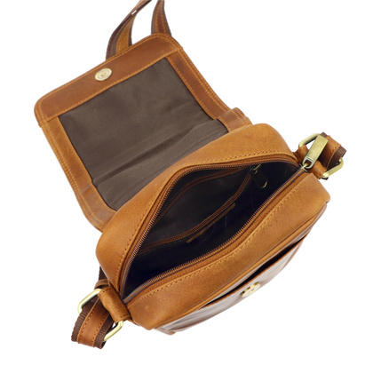 Klasyczna skórzana saszetka męska, na ramię, torebka męska