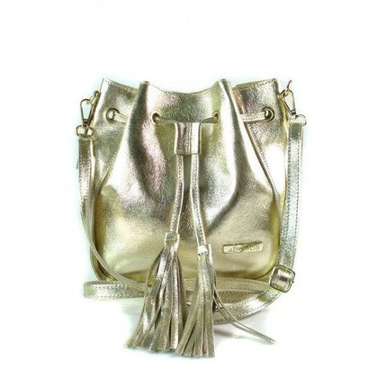 Włoska listonoszka woreczek La Bomba przewieszka złote okucia złota skórka nabłyszczana  LB38ORO