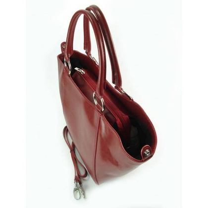 Koszyk- włoska super pojemna torebka rozkładana bordowa KS468R