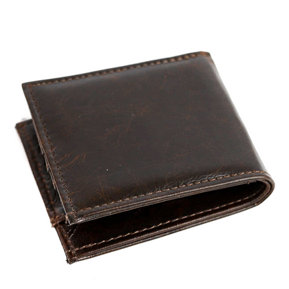 P-03 Portfel skórzany męski - gnieciony brąz KEMER