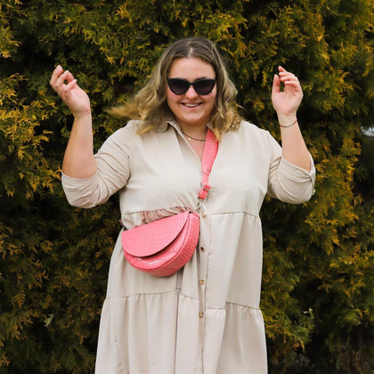 T-12 Torebka franczeska S - croc. róż