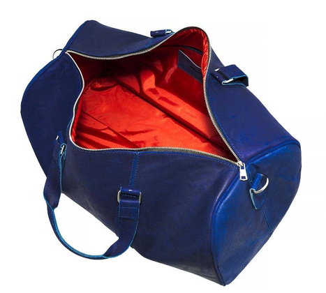 Granatowa podróżna torba weekendowa BRØDRENE BL20 Kolor wnętrza: Czerwony - min. zamówienie 20 / 50 / 100 szt.