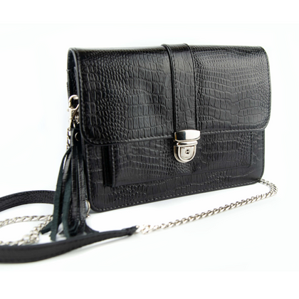 T-06 Torebka z klapką-czarny C m L KEMER