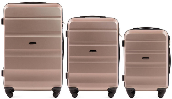 Zestaw 3 walizek WINGS AT01 Złote