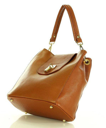 Elegancka torebka na ramię skóra naturalna vera pelle a tracolla - MARCO MAZZINI brąz karmel - min. zamówienie 20 / 50 / 100 szt.