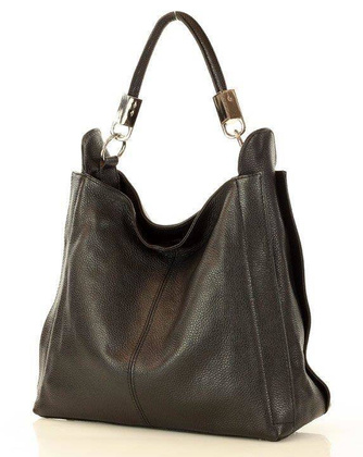 MARCO MAZZINI  Miejska torebka skórzana vera pelle classico czarna - min. zamówienie 20 / 50 / 100 szt.