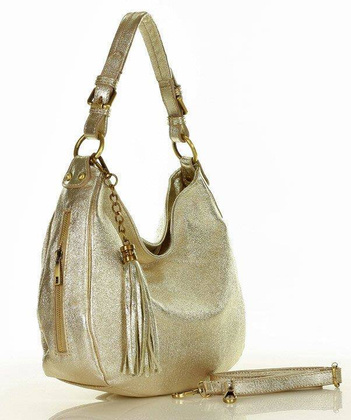 MARCO MAZZINI Miejska torebka skórzana sacco żłoty - min. zamówienie 20 / 50 / 100 szt.