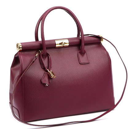 Klasyczna torebka miejska z naturalnej, miękkiej skóry licowej