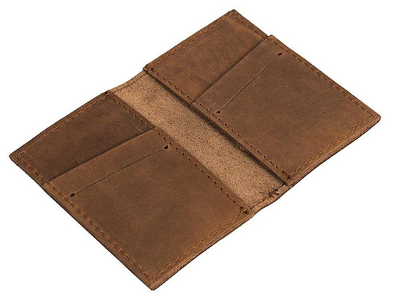 Jasnobrązowy skórzany portfel slim wallet BRØDRENE SW03 - min. zamówienie 20 / 50 / 100 szt.