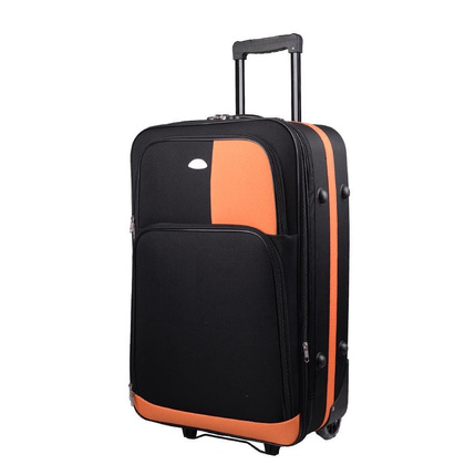 Duża walizka PELLUCCI RGL 652 L Czarna / Pomarańczowa