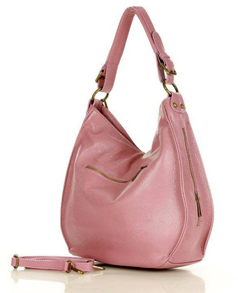 Torebka skórzana eleganc sacco MARCO MAZZINI - dusty róż - min. zamówienie 20 / 50 / 100 szt.