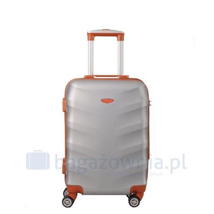 Mała walizka KEMER RGL EXCLUSIVE 6881 S Srebro brązowa