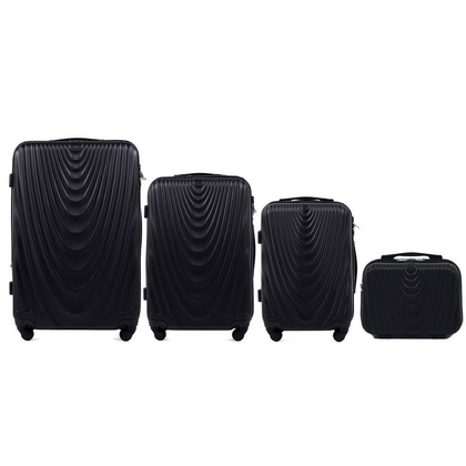 Zestaw 3 walizek + Kuferek WINGS 304 Czarne
