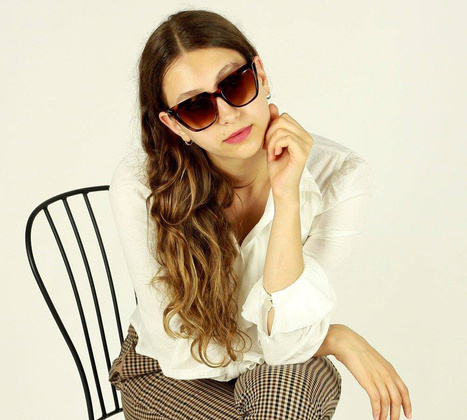 Nowoczesne okulary przeciwsłoneczne MAZZINI KOCIE OKO brąz - min. zamówienie 20 / 50 / 100 szt.