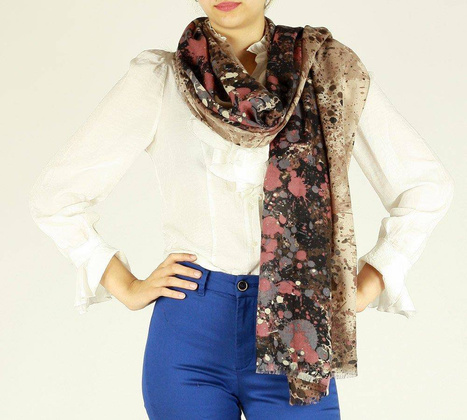 Szal apaszka damska melanż MAZZINI brąz caffe - min. zamówienie 20 / 50 / 100 szt.