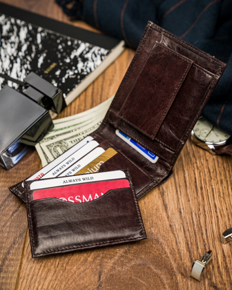 Portfel męski skórzany always wild N015-VTK-D Brązowy