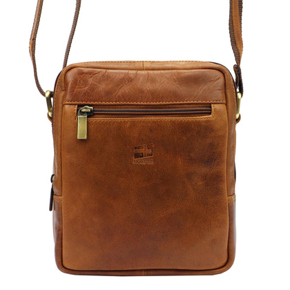 Klasyczna męska saszetka na ramię, torebka, ze skóry naturalnej