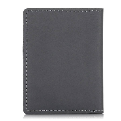 Skórzany męski portfel slim wallet BRØDRENE SW07 szary - min. zamówienie 20 / 50 / 100 szt.