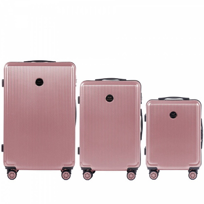 Zestaw 3 walizek WINGS PC565 Różowy