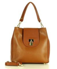 Elegancka torebka na ramię skóra naturalna vera pelle a tracolla - MARCO MAZZINI brąz karmel - min. zamówienie 20 / 50 / 100 szt.