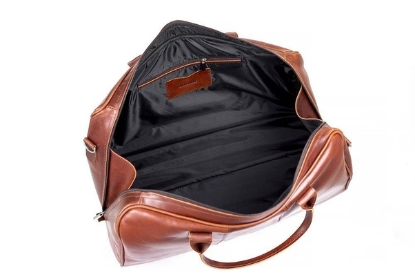 Podróżna torba na ramię ze skóry BRØDRENE R10 koniak smooth leather - min. zamówienie 20 / 50 / 100 szt.