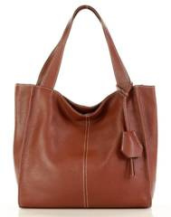 Modny skórzany shopper MAZZINI - Portofino Max brąz - min. zamówienie 20 / 50 / 100 szt.