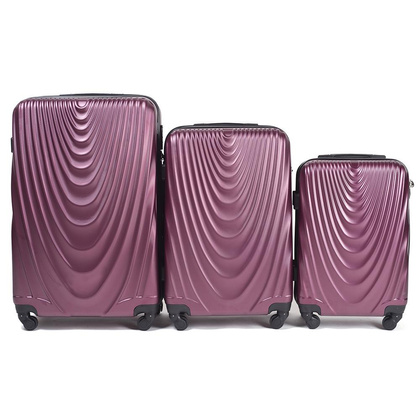 Zestaw 3 walizek WINGS 304 Bordowe