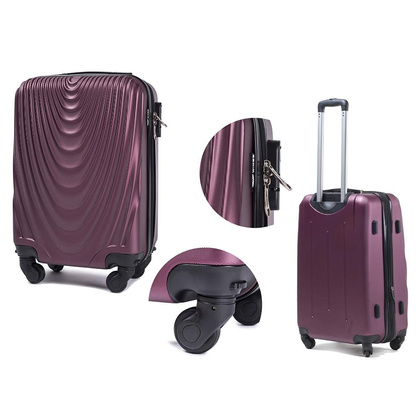 Zestaw 3 walizek WINGS 304 Bordowe