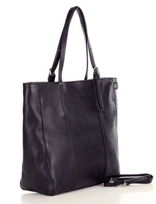 MARCO MAZZINI Elegancka torba skórzana sustainable leather bag ciemna granatowa - min. zamówienie 20 / 50 / 100 szt.