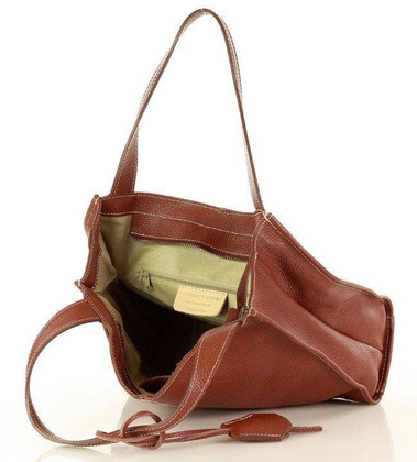 Modny skórzany shopper MAZZINI - Portofino Max brąz - min. zamówienie 20 / 50 / 100 szt.