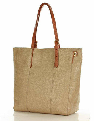 MARCO MAZZINI Elegancka torba skórzana sustainable leather bag beż cappuccino - min. zamówienie 20 / 50 / 100 szt.