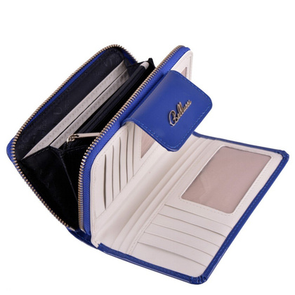 Portfel damski skórzany BELLUCCI D53 Niebieski - min. zamówienie 20 / 50 / 100 szt.