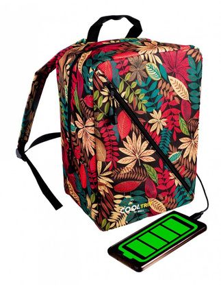 Plecak Torba podróżna podręczna PELLUCCI RGL Wizzair 37A USB Kwiaty