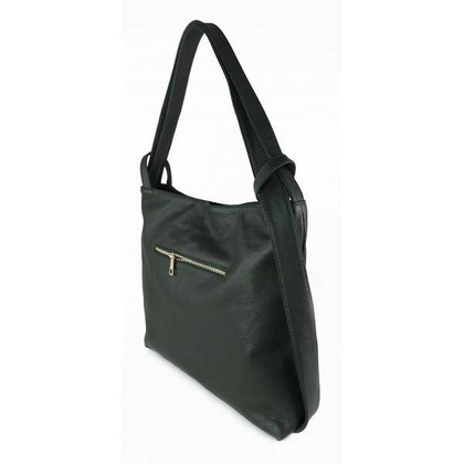 Duży skórzany worek na ramię, plecak XXL Vera Pelle WX754V Zieleń