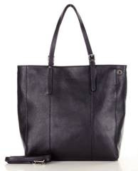 MARCO MAZZINI Elegancka torba skórzana sustainable leather bag ciemna granatowa - min. zamówienie 20 / 50 / 100 szt.