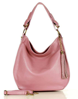 Torebka skórzana eleganc sacco MARCO MAZZINI - dusty róż - min. zamówienie 20 / 50 / 100 szt.