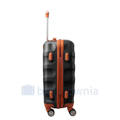 Mała walizka KEMER RGL EXCLUSIVE 6881 S Czarno brązowa