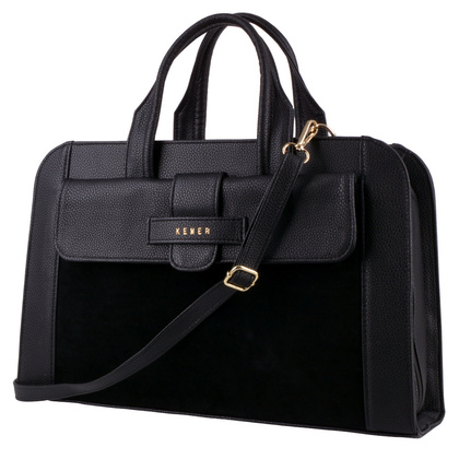 Teczka damska skórzana KEMER 091-01-SZN Czarna