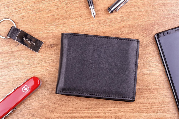 Portfel męski skórzany KEMER P29L Czarny