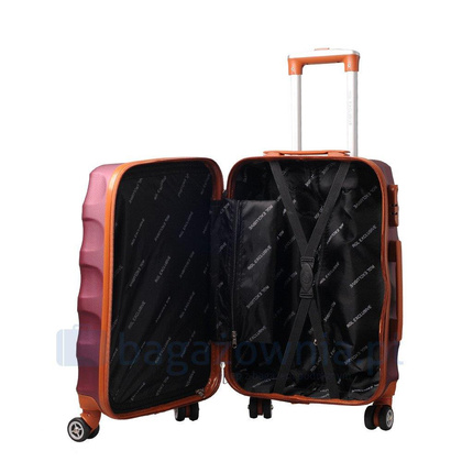Mała walizka KEMER RGL EXCLUSIVE 6881 S Bordowo brązowa