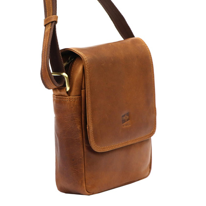 Klasyczna skórzana saszetka męska, na ramię, torebka męska