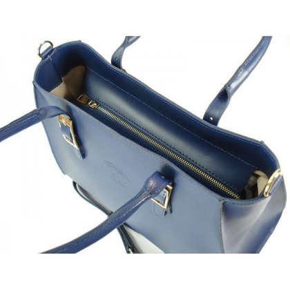 TOREBKA SKÓRZANA  NA RAMIĘ   VERA PELLE  A4  BLU JEANS   VP42BJ