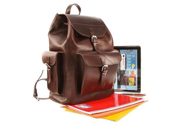 Ogromny plecak skórzany KEMER VOOC Vintage P40 Brązowy