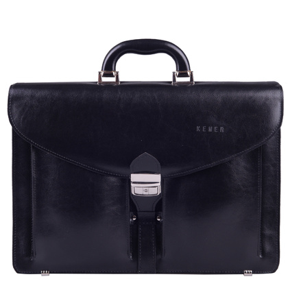 Teczka męska skórzana KEMER TS2 Czarna - min. zamówienie 20 / 50 / 100 szt.