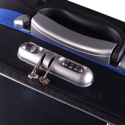 Średnia walizka PELLUCCI RGL 801 M Czarno Niebieska