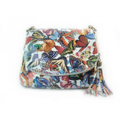 LISTONOSZKA  A5  VERA PELLE  SKÓRZANA TOREBKA CHLEBAK MOTYLE  VP1017M