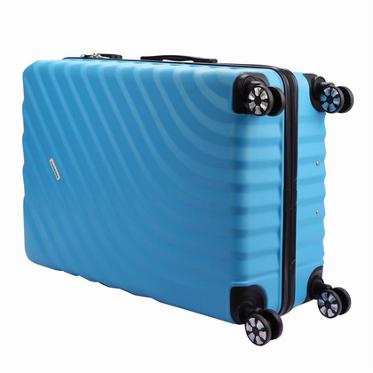 Zestaw z trzech walizek i kuferka W6007#14 14/20/24/28 niebieski KEMER